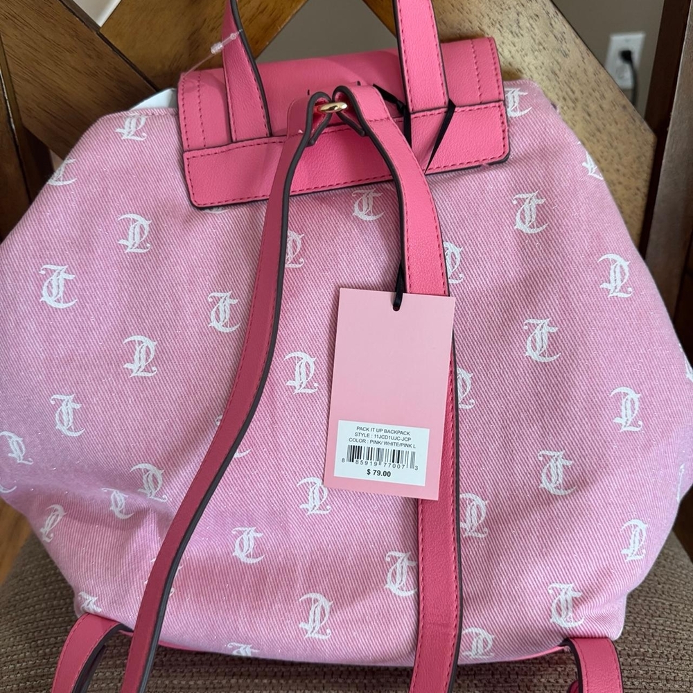 🎒NWT Juicy Couture Pink Backpack with Logo - Picture 4 of 4